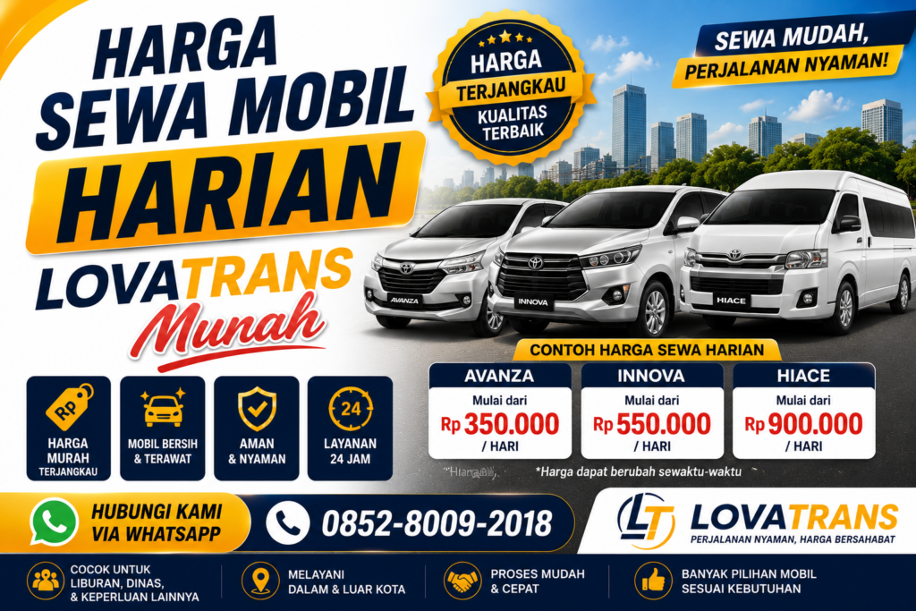 Harga Sewa Mobil Harian LovaTrans Murah